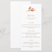 Menu Elegant Autumn Leaf Fall Wedding (Voorkant / Achterkant)