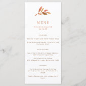 Menu Elegant Autumn Leaf Fall Wedding (Voorkant)