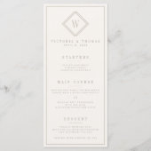 Menu Elegant Beige Minimalist Wedding (Voorkant)