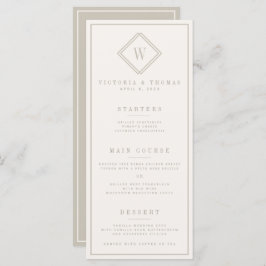 Menu Elegant Beige Minimalist Wedding