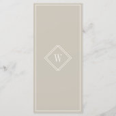 Menu Elegant Beige Minimalist Wedding Bar (Achterkant)