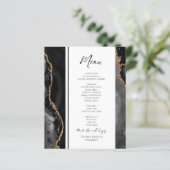 Menu Elegant Black Agate Wedding (Staand voorkant)
