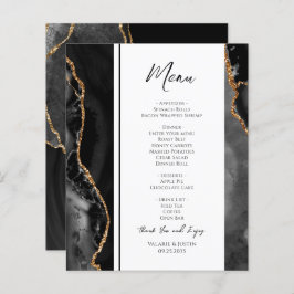 Menu Elegant Black Agate Wedding
