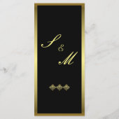 Menu Elegant Black and Gold Wedding Reception (Achterkant)