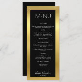 Menu Elegant Black and White Gold Dinner (Voorkant / Achterkant)
