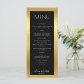 Menu Elegant Black and White Gold Dinner (Staand voorkant)