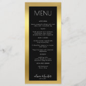 Menu Elegant Black and White Gold Dinner (Voorkant)