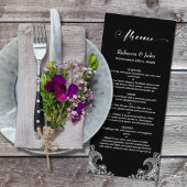 Menu Elegant Black and White Lace Wedding