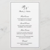 Menu Elegant Black and White Monogram Wedding (Voorkant)