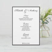 Menu Elegant Black Border Wedding (Staand voorkant)