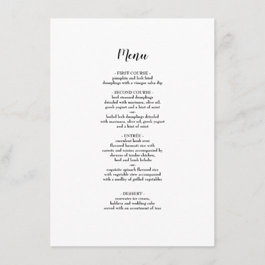 Menu Elegant Black Borderding Weddenschap (Voorkant)