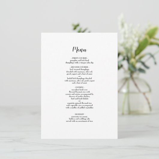 Menu Elegant Black Borderding Weddenschap (Staand voorkant)