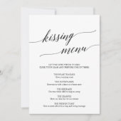Menu Elegant Black Calligraphy Kissing Kaart (Voorkant)