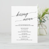 Menu Elegant Black Calligraphy Kissing Kaart (Staand voorkant)