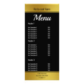 Menu Elegant Black en Faux Gold Restaurant