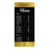 Menu Elegant Black en Faux Gold Your Logo (Voorkant)