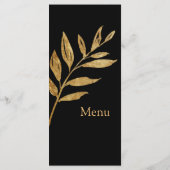 Menu Elegant Black en Gold Leaves (Achterkant)