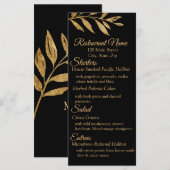 Menu Elegant Black en Gold Leaves (Voorkant / Achterkant)