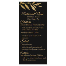Menu Elegant Black en Gold Leaves