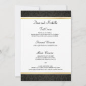 Menu Elegant Black & Gold 50th Wedding Jubileum Kaart (Achterkant)