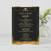 Menu Elegant Black Gold Medical Afstuderen Kaart (Staand voorkant)