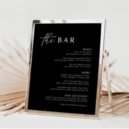 Menu Elegant Black Modern Minimalist Bar