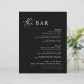 Menu Elegant Black Modern Minimalist Bar (Staand voorkant)