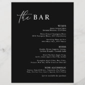 Menu Elegant Black Modern Minimalist Bar (Voorkant)
