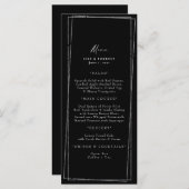 Menu Elegant Black & Silver Geometric Lijst (Voorkant / Achterkant)