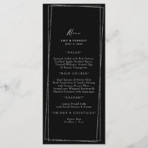 Menu Elegant Black & Silver Geometric Lijst