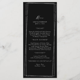 Menu Elegant Black & Silver Geometric Lijst
