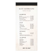 Menu Elegant Black White Marble Salon Price List (Voorkant)