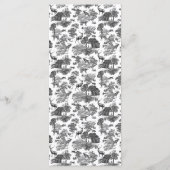 Menu Elegant  Black White Toile Deer (Achterkant)