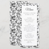 Menu Elegant  Black White Toile Deer (Voorkant / Achterkant)