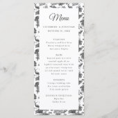Menu Elegant  Black White Toile Deer (Voorkant)