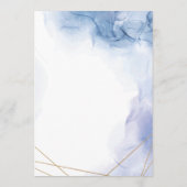 Menu Elegant Blue Agate-bruiloft (Achterkant)