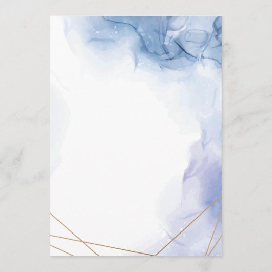 Menu Elegant Blue Agate-bruiloft (Achterkant)