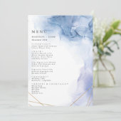 Menu Elegant Blue Agate-bruiloft (Staand voorkant)