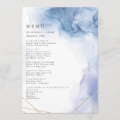 Menu Elegant Blue Agate-bruiloft (Voorkant)