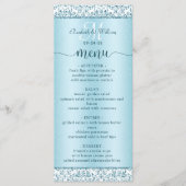 Menu Elegant Blue Damask Wedding (Voorkant)
