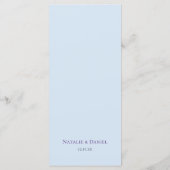 Menu Elegant Blue Floral Wedding (Achterkant)