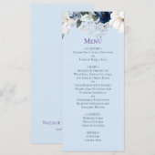 Menu Elegant Blue Floral Wedding (Voorkant / Achterkant)