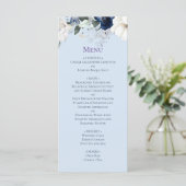 Menu Elegant Blue Floral Wedding (Staand voorkant)
