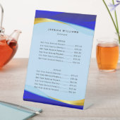 Menu Elegant Blue Gold Business Service Reclamebord Met Voetstuk (Insitu)