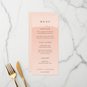 Menu Elegant Blush Gradient Weddenschap