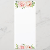 Menu Elegant Blush Pink Floral Wedding (Achterkant)