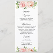 Menu Elegant Blush Pink Floral Wedding (Voorkant)
