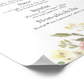 Menu Elegant Blush Pink Floral Wedding Bar Poster (Hoek)