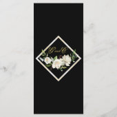 Menu Elegant Boho Black Floral Wedding (Achterkant)