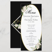 Menu Elegant Boho Black Floral Wedding (Voorkant / Achterkant)